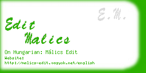 edit malics business card